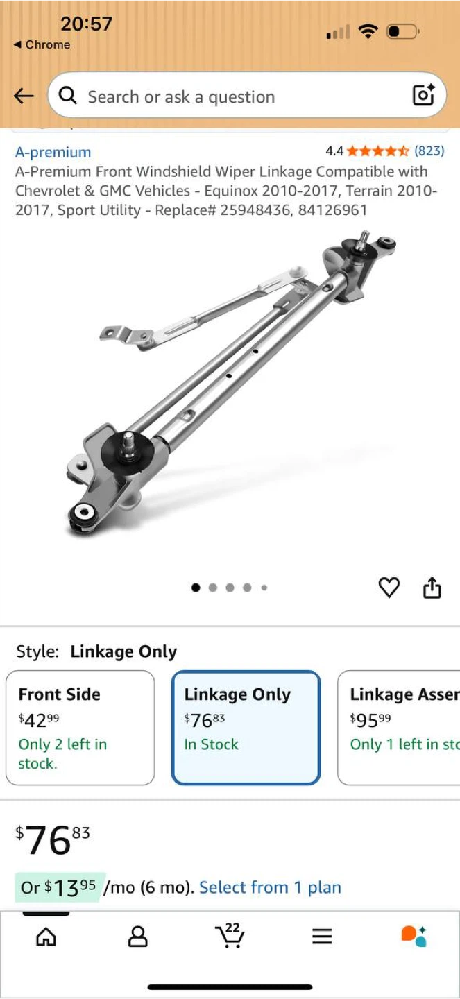 A-Premium Wiper Linkage for Chevy Equinox / GMC Terrain