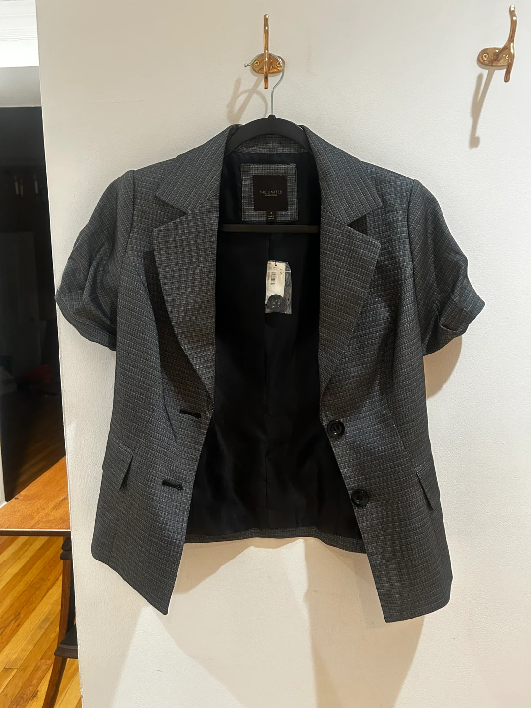 Women's Grey Blazer & Skirt Set