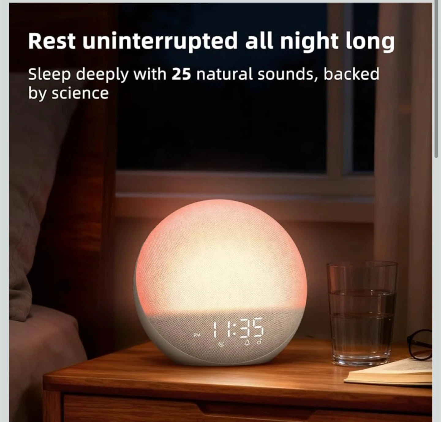 ODOKEE Sunrise Alarm Clock-White Noise Machine-Dimmable Light - photo 3