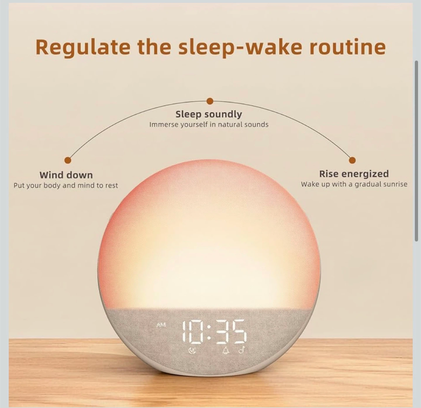 ODOKEE Sunrise Alarm Clock-White Noise Machine-Dimmable Light - photo 4