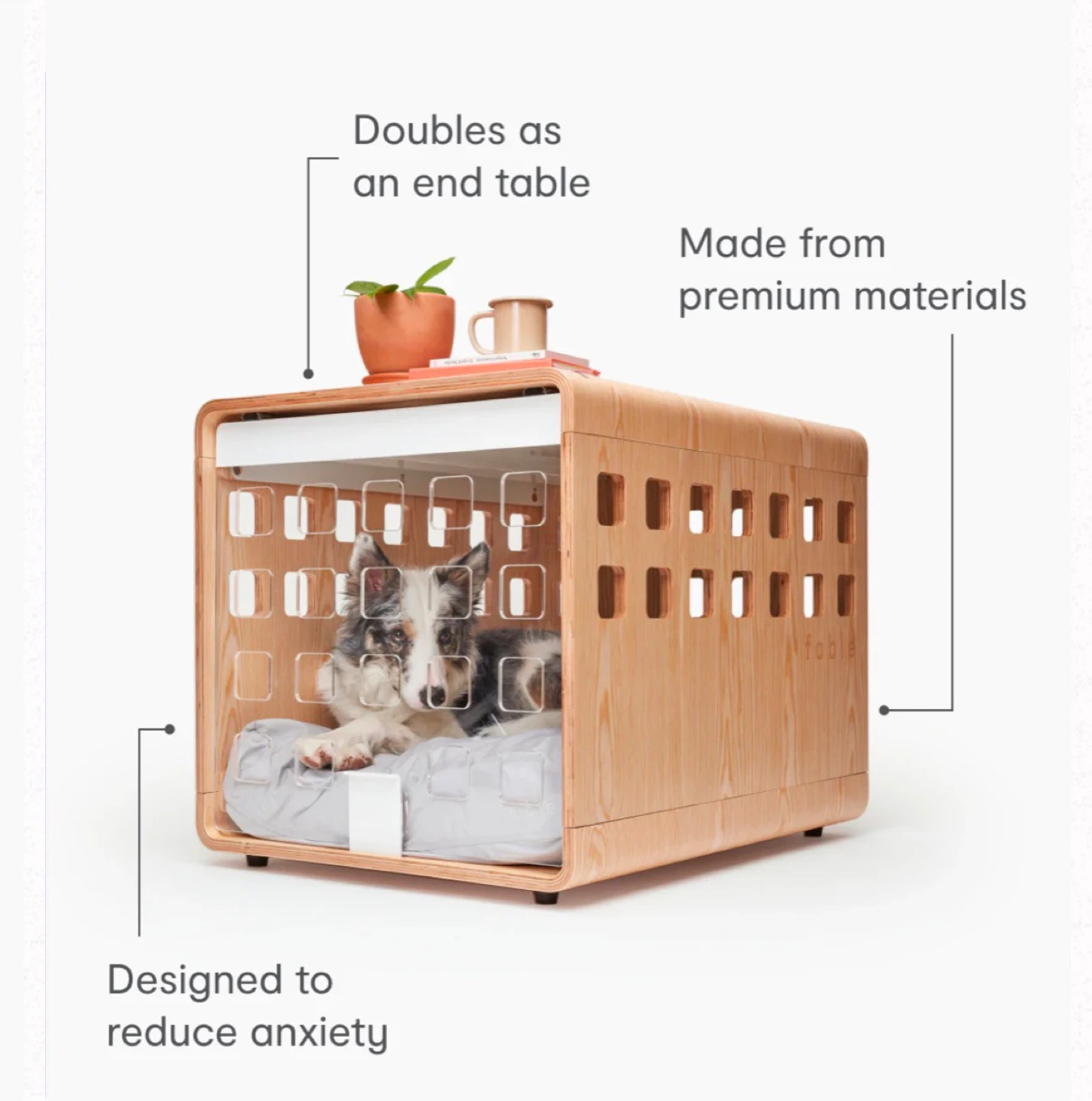Small Fable Dog Crate with Clear Acrylic Door including Bed - photo 3