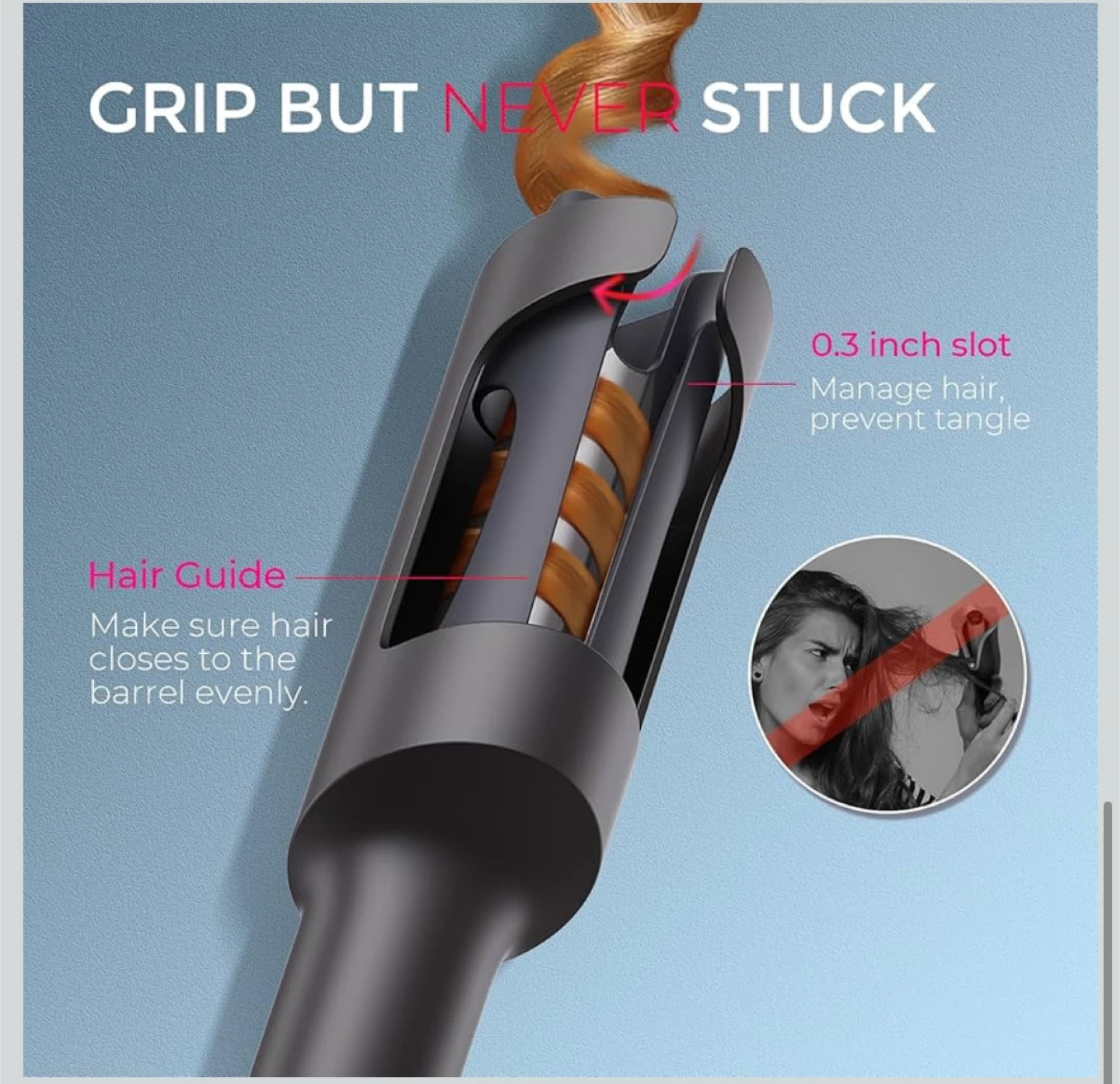 TYMO CurlPro Auto Rotating Curling Iron-1.25in-MetallicGray - photo 5