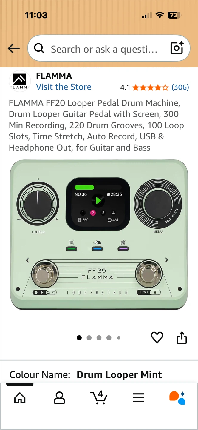 FLAMMA FF20 Looper Pedal Drum Machine, Drum Looper Guitar Pedal - photo 2