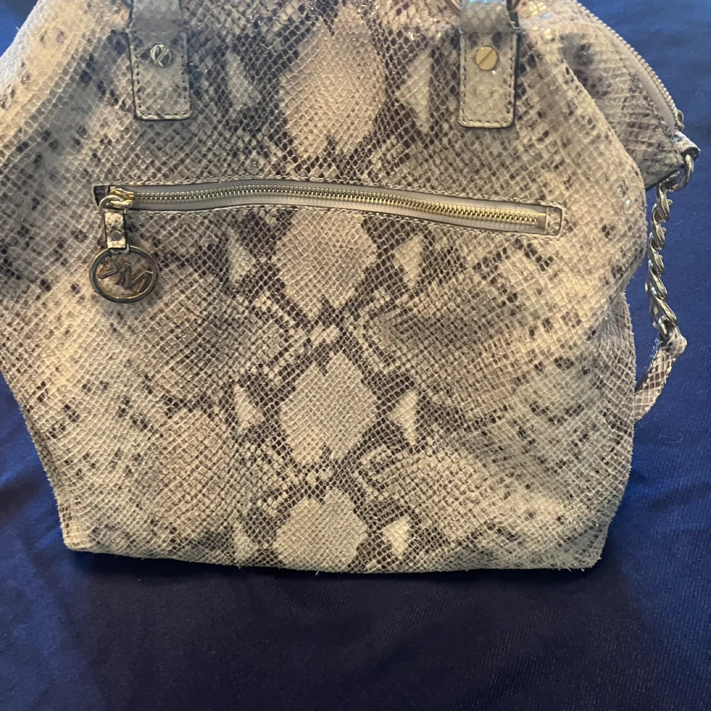 MK grey croc tote bag