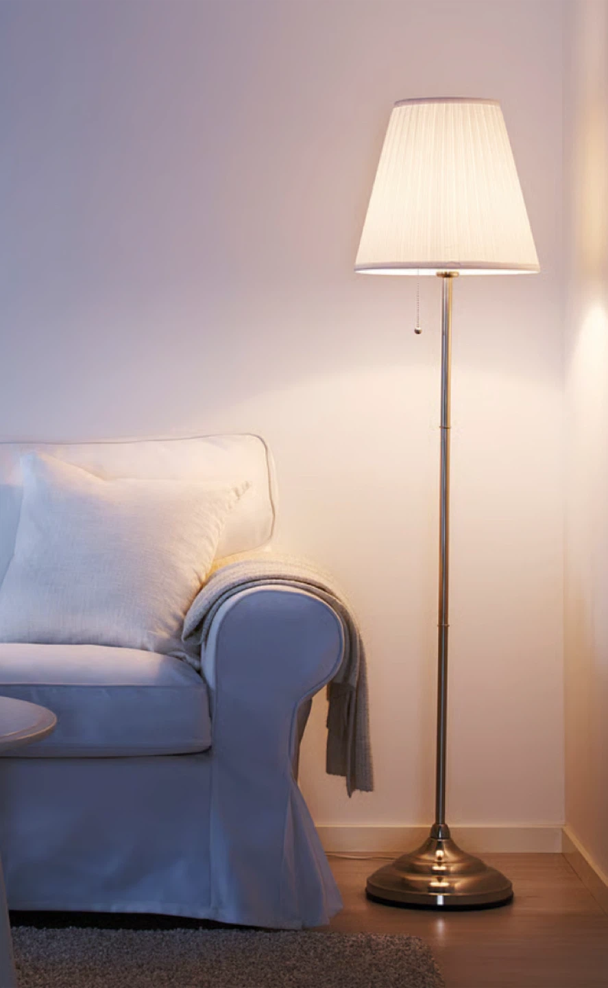 Floor lamp, nickel plated/white - photo 3