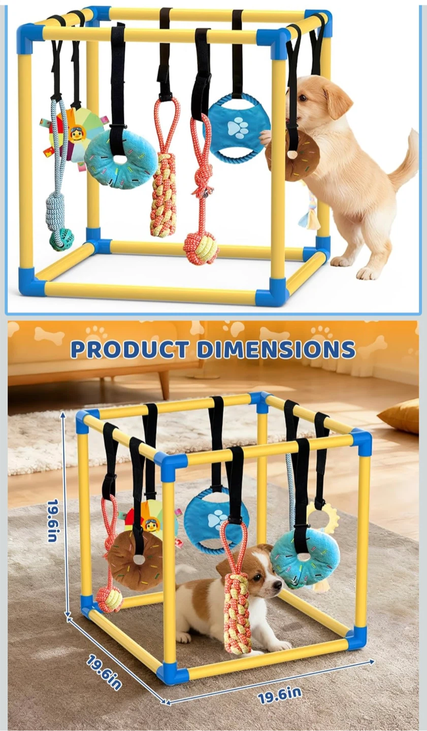 Puppy Play Gym with 8 Hanging Toys Indoor