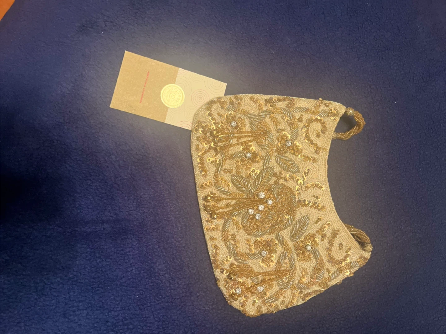 New gold beaded evening bag - photo 2