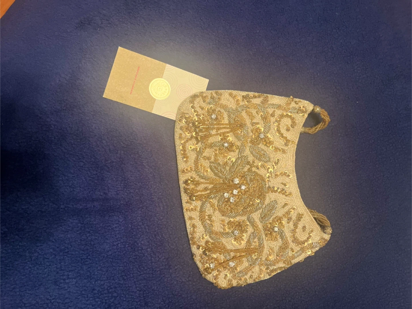 New gold beaded evening bag - photo 3