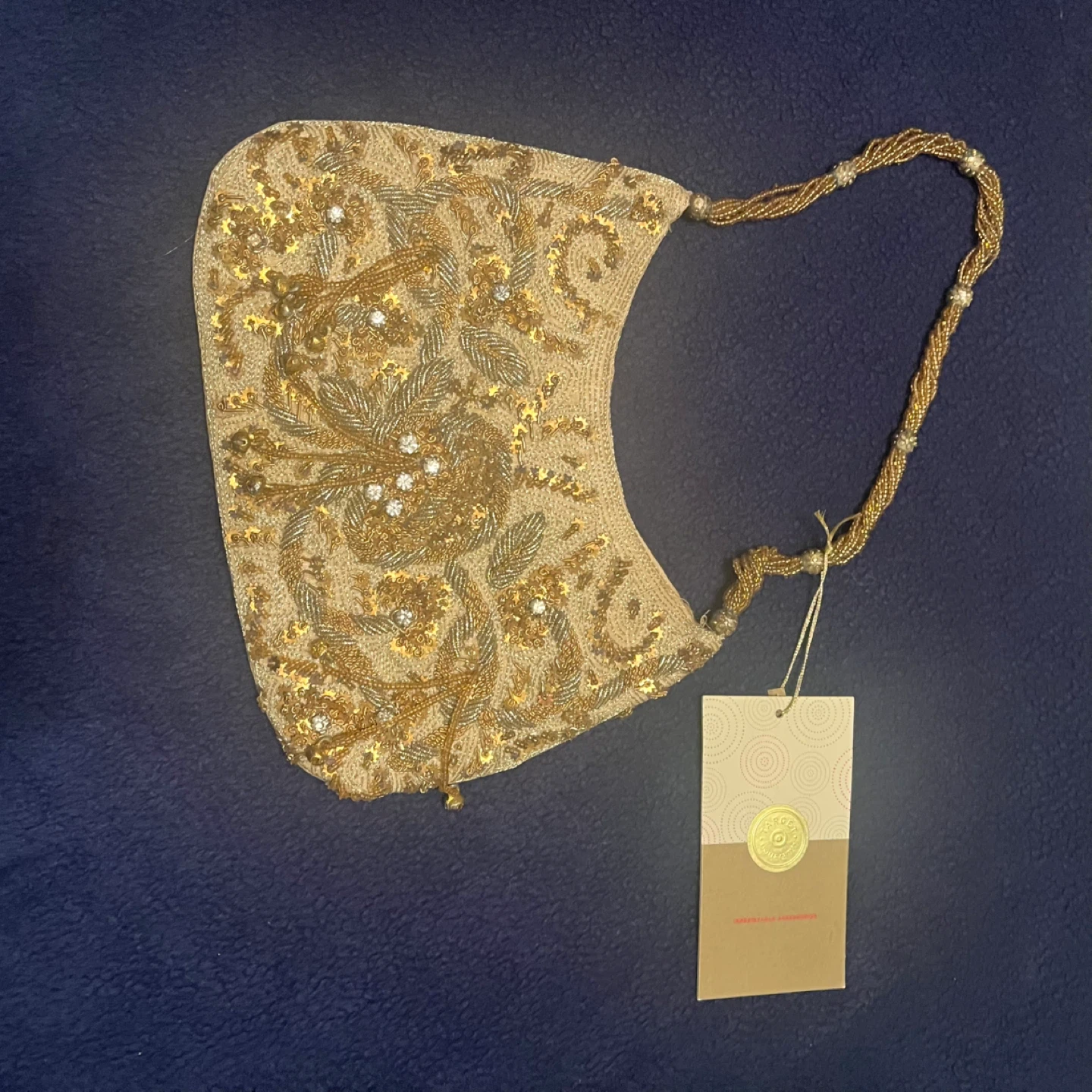 New gold beaded evening bag - photo 4