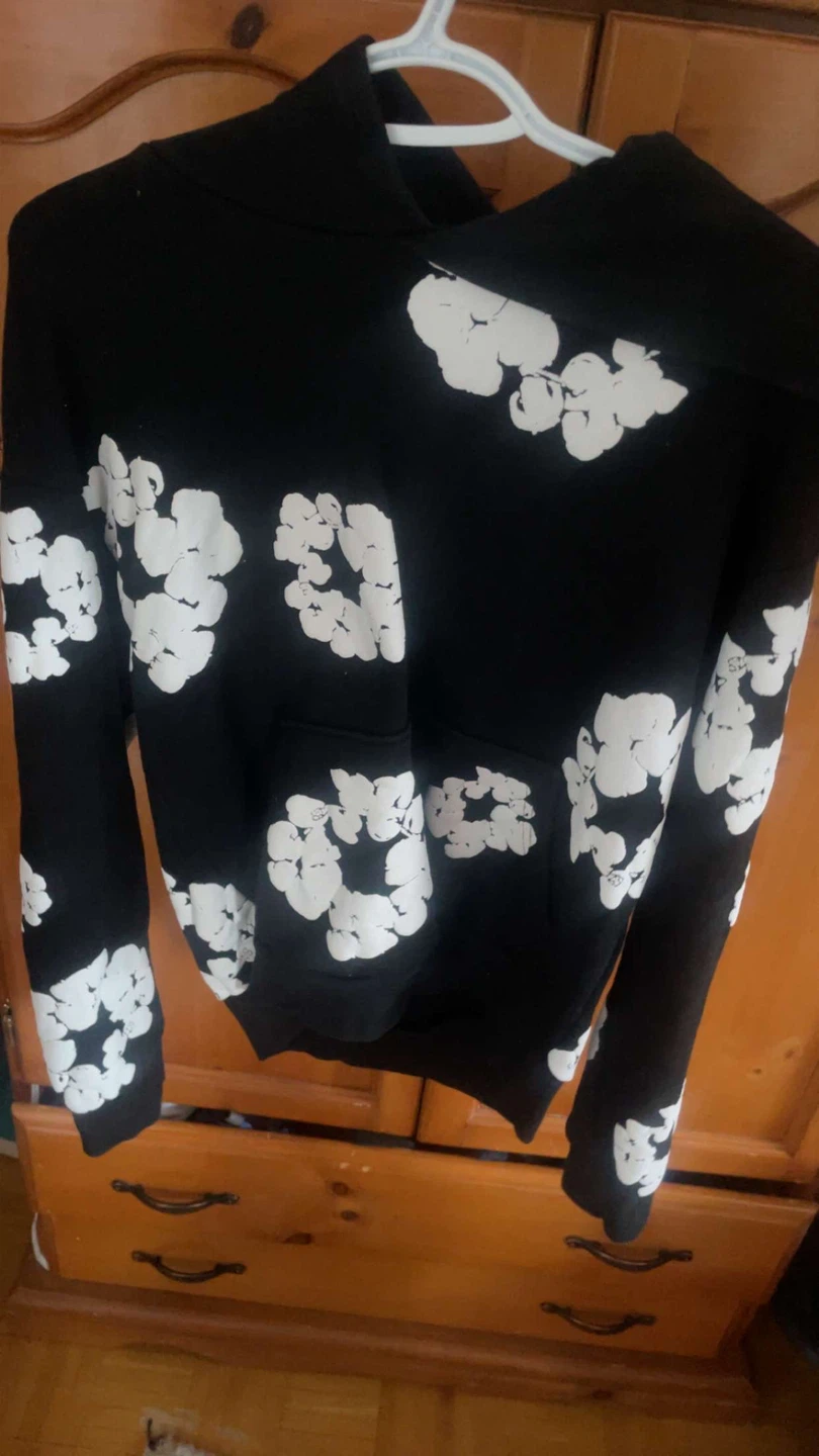 Denim Tears Black Floral Hoodie Size S