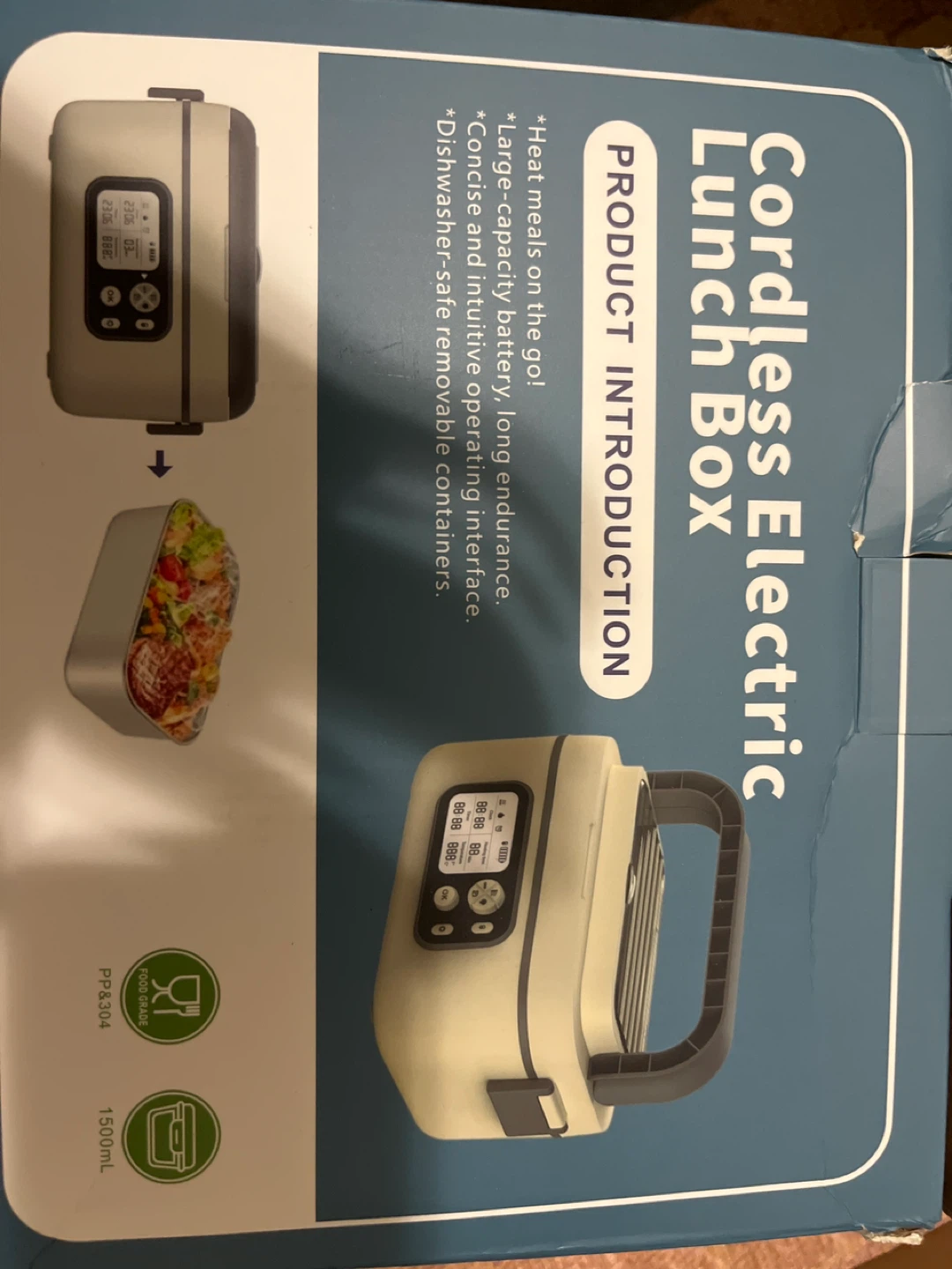 White Cordless Electric Lunch Box - photo 2