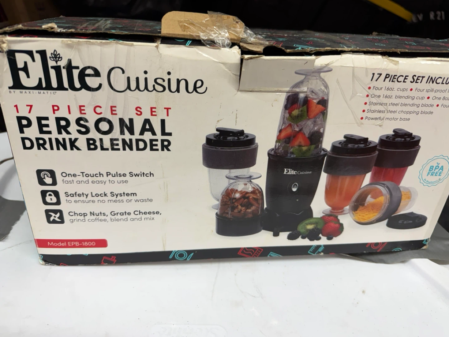 Elite Cuisine 17 Piece Personal Drink Blender Set