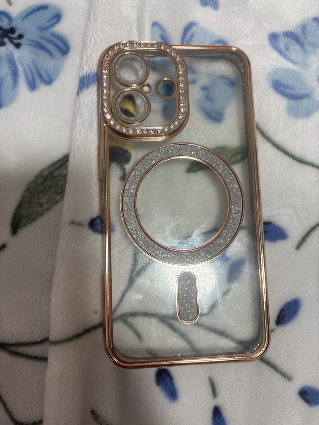 iPhone16  Case with Rhinestones and Magnetic Ring