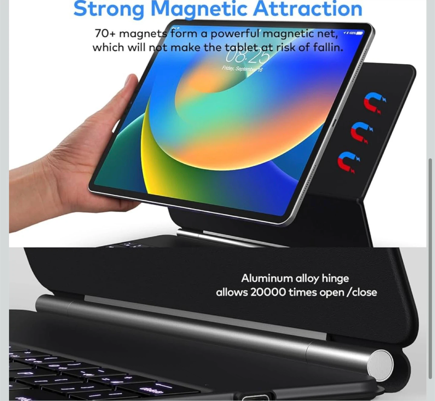 RUNELK Magnetic Keyboard Case for iPadAir 10.9in & iPadPro 11in - photo 5
