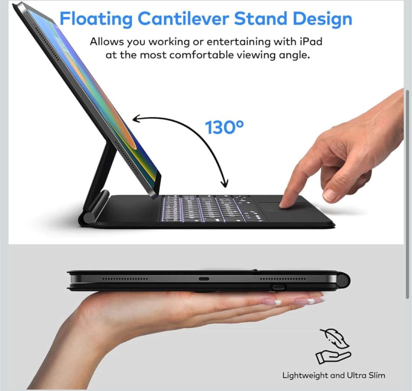 RUNELK Magnetic Keyboard Case for iPadAir 10.9in & iPadPro 11in - photo 4