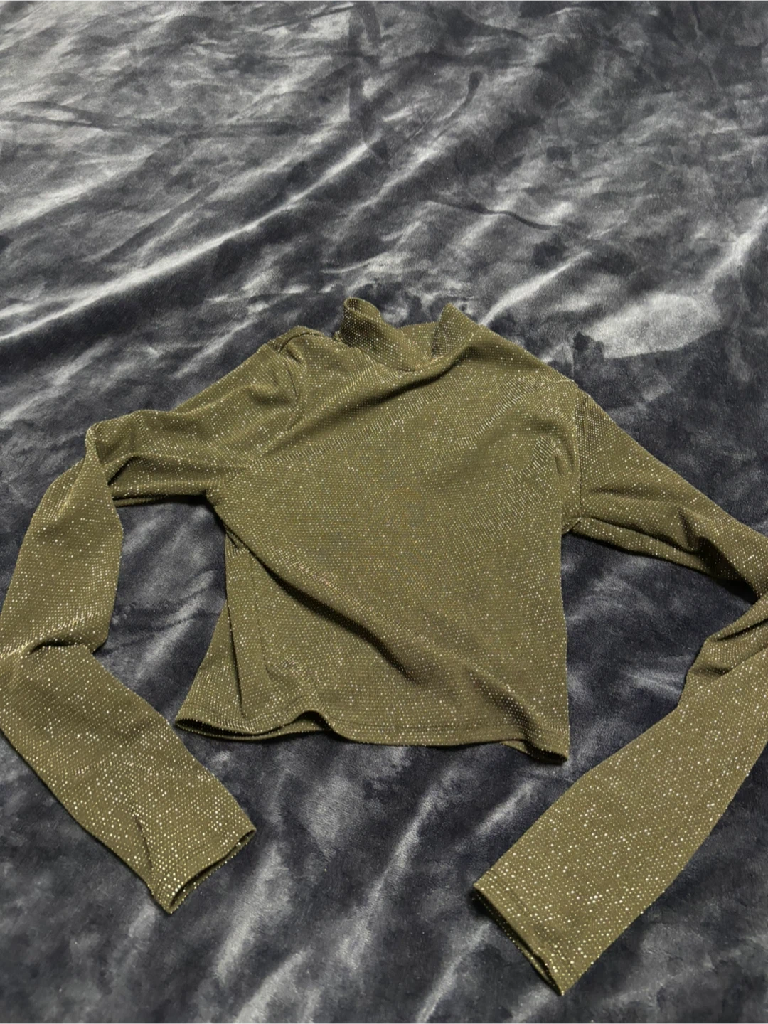 Sparkly Mock Neck Long Sleeve Top