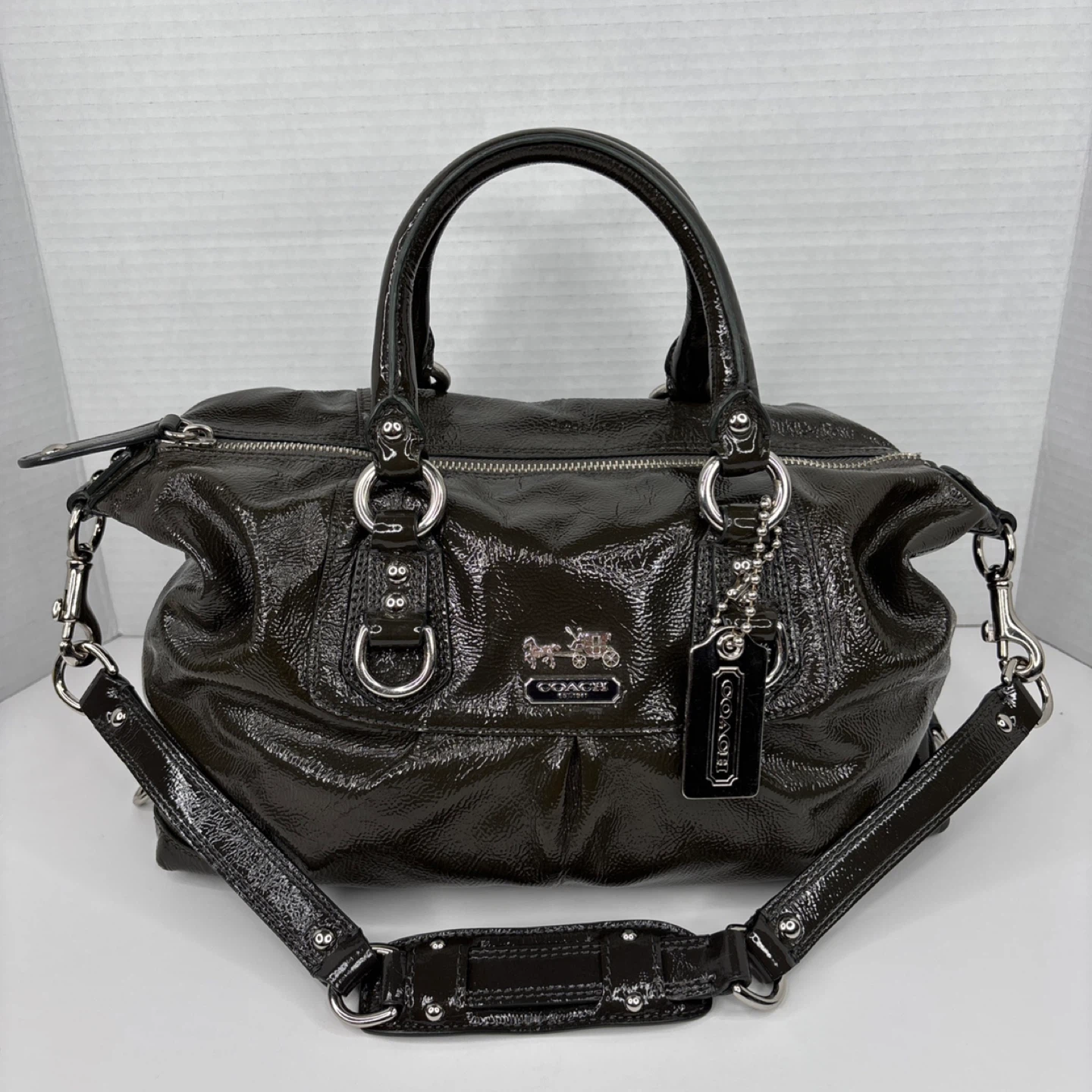 Coach Madison Sabrina 14178 Olive Grey Purse Bag