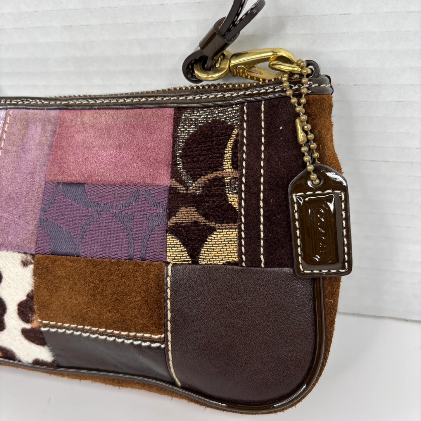 Coach 7071 Suede Patchwork Demi Purse Shoulder Bag - photo 3