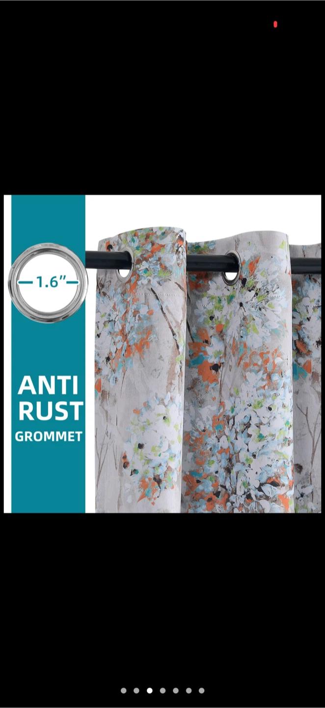 Floral Print Grommet Curtains - photo 4