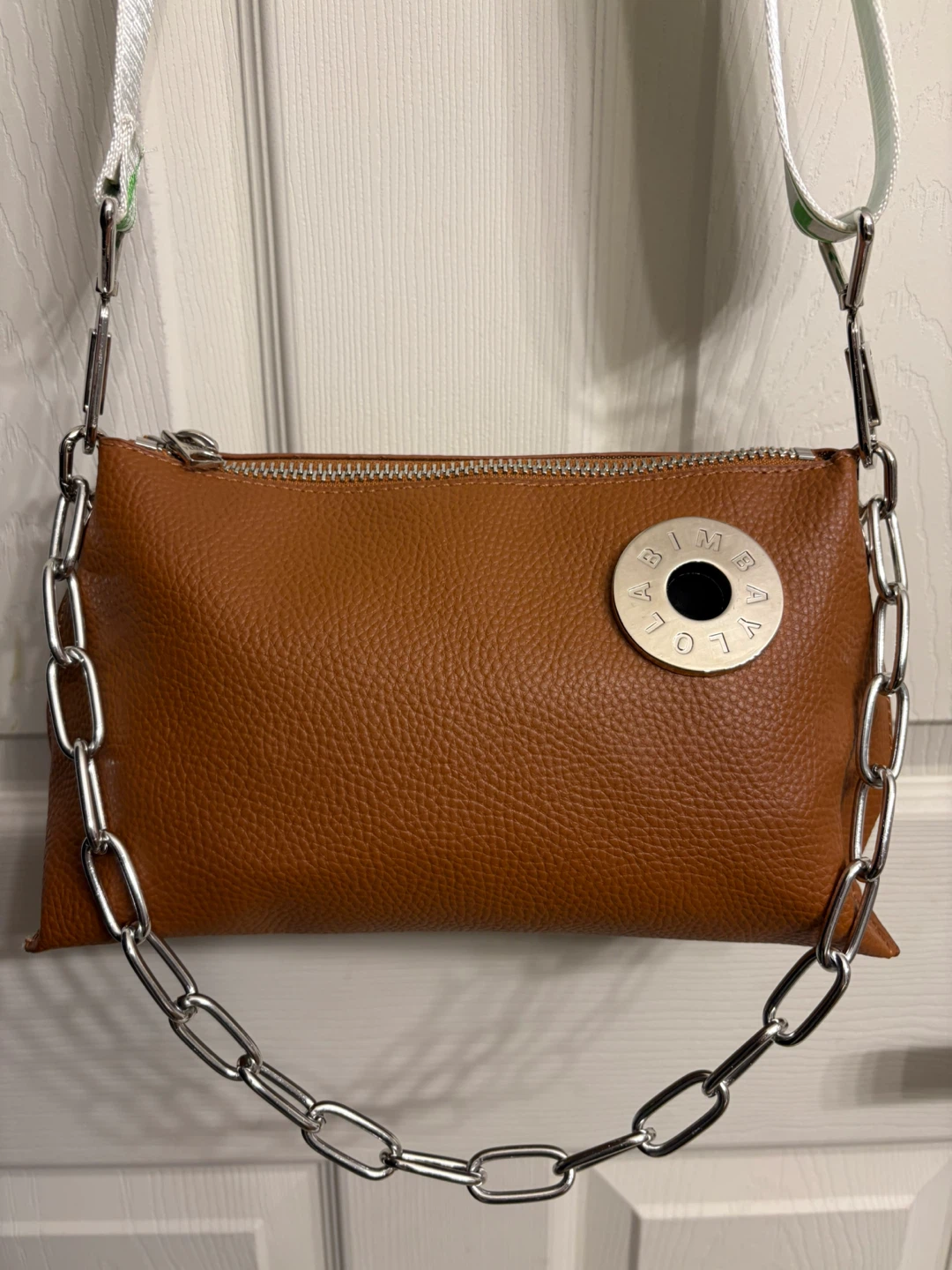 BIMBA Y LOLA Brown Vegan Leather Crossbody Bag with Chain Strap - photo 2