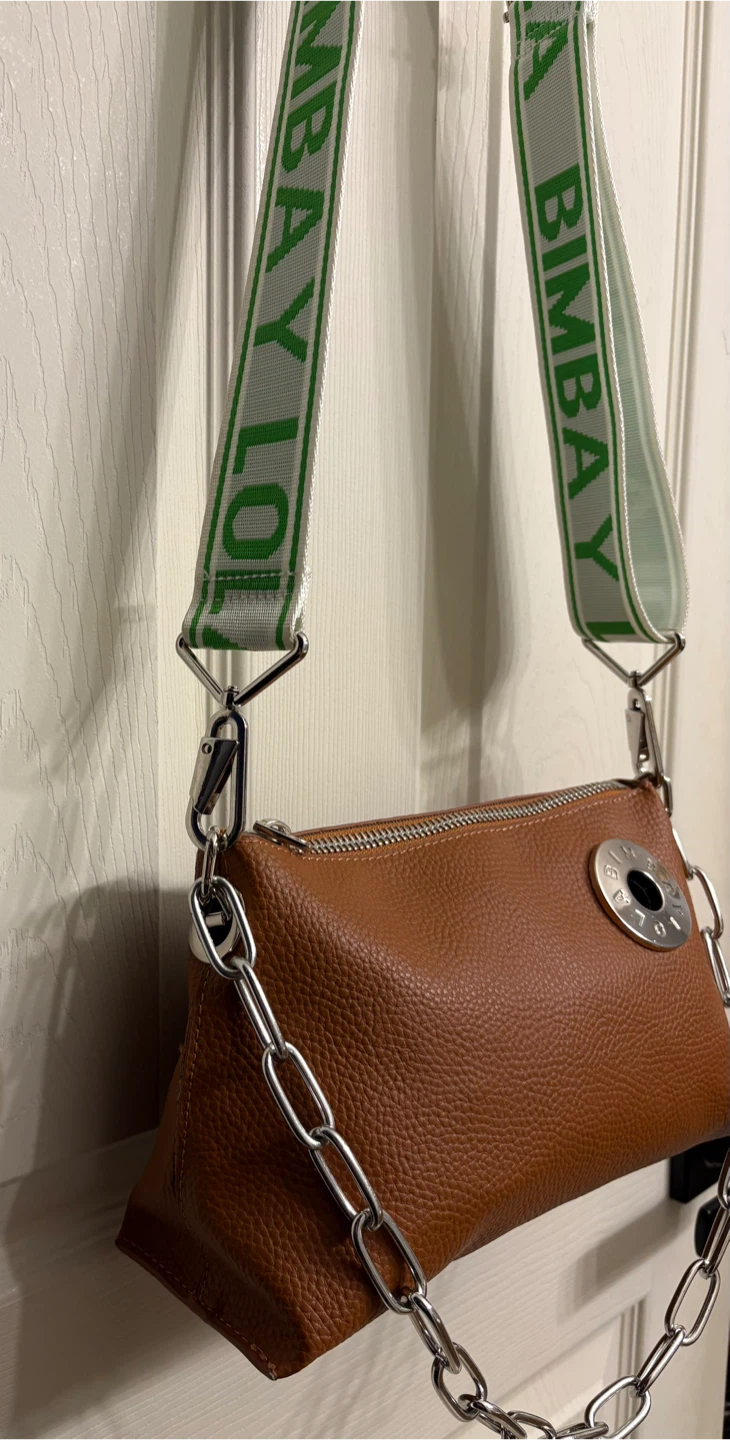 BIMBA Y LOLA Brown Vegan Leather Crossbody Bag with Chain Strap - photo 5