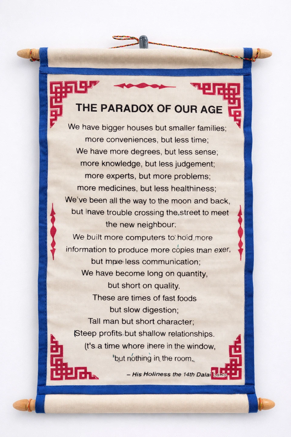 Inspirational Wall Hanging – Fabric Scroll Decor