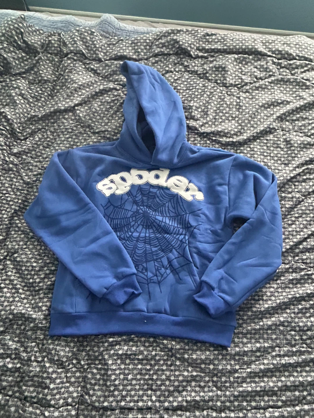 Blue sp5der hoodie