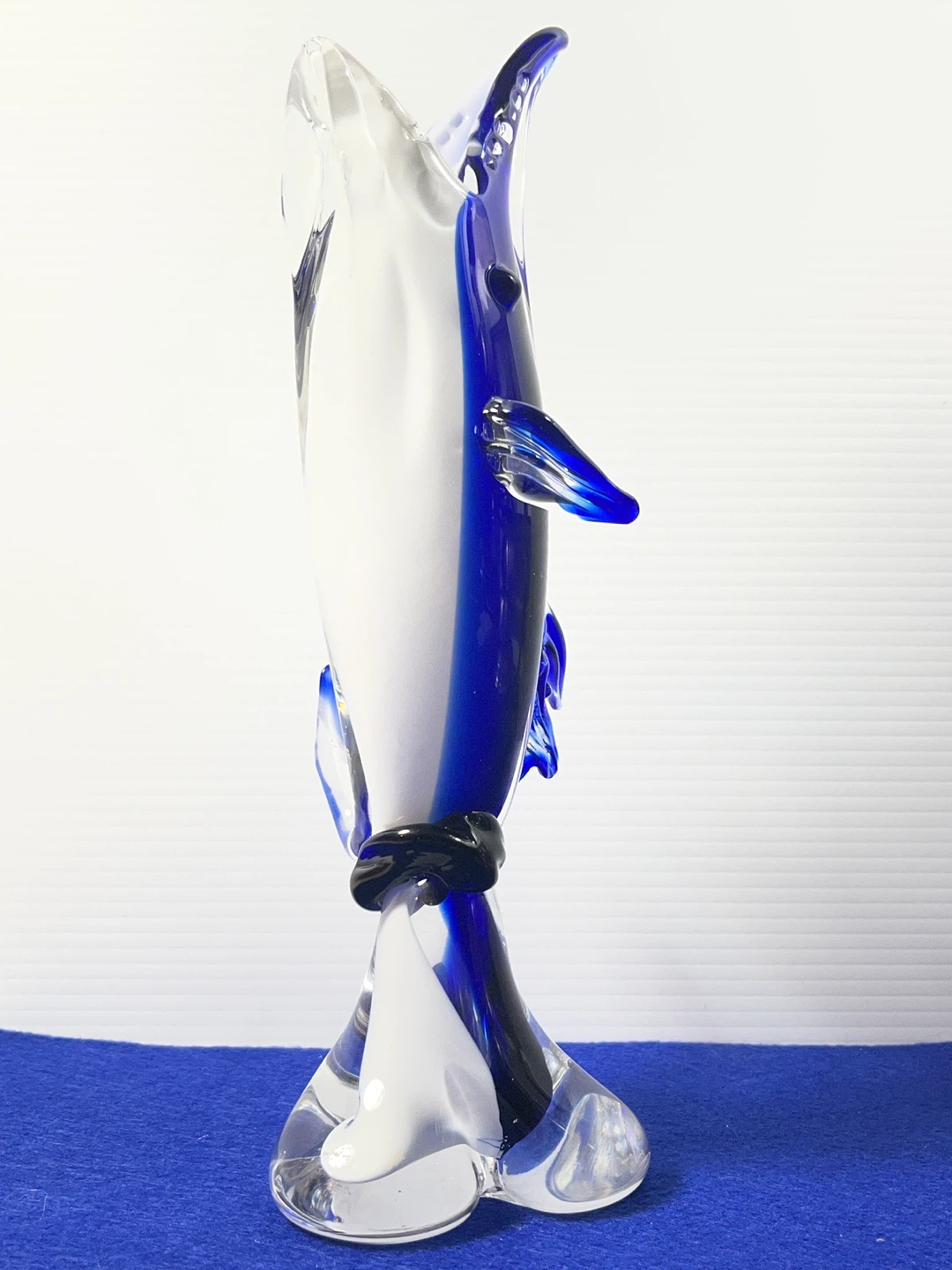Stunning 11 Cobalt Blue Murano Glass Dolphin Statement Piece