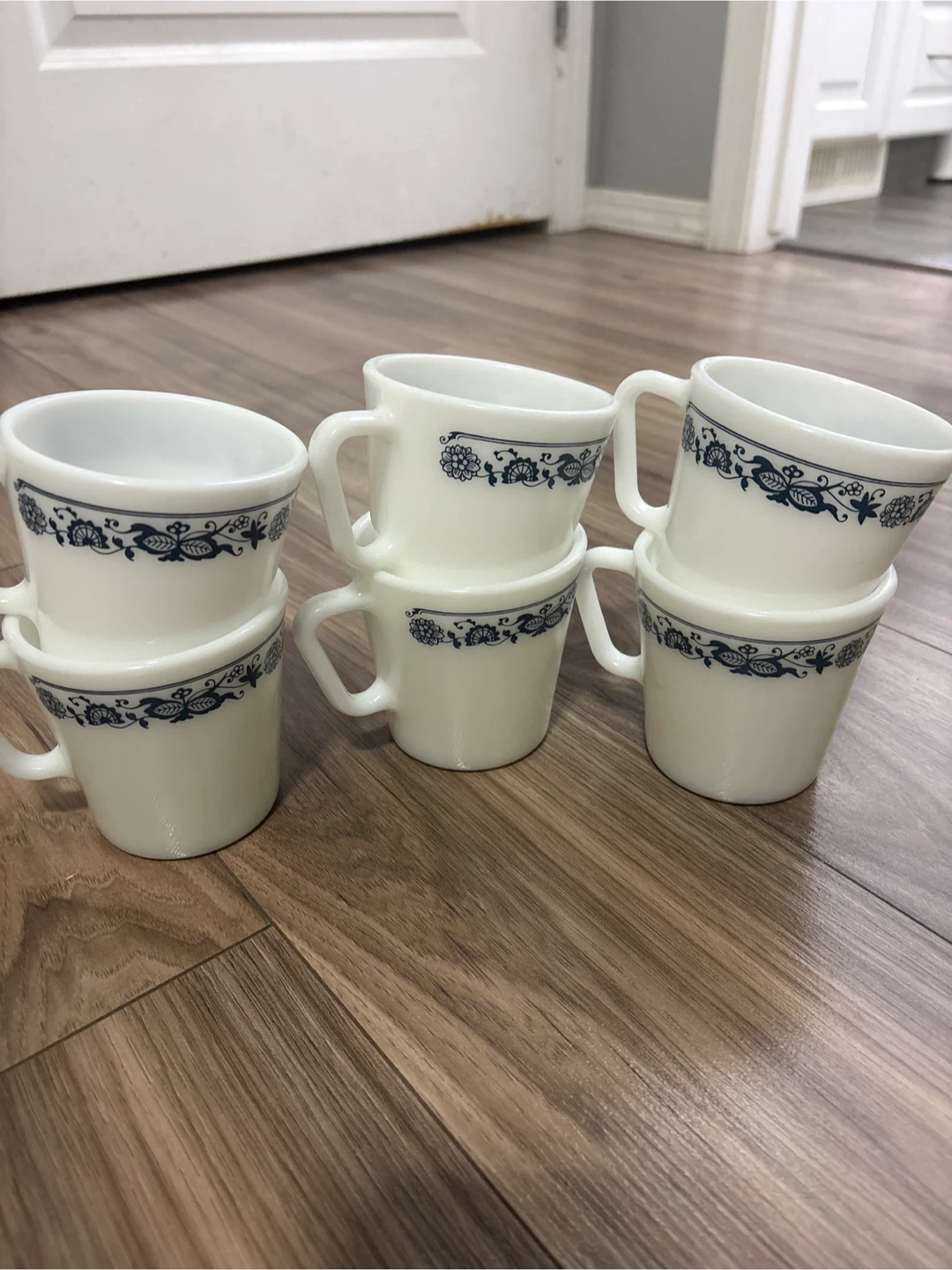 Vintage Pyrex Milkglass Coffee Mugs - Set of 6