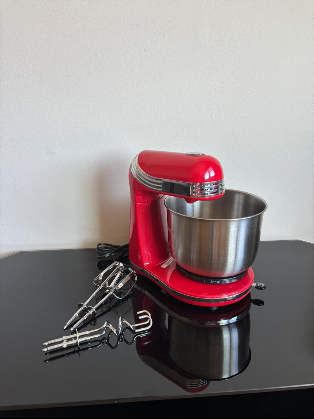 Red Hand Mixer with Stainless Steel Bowl - photo 4