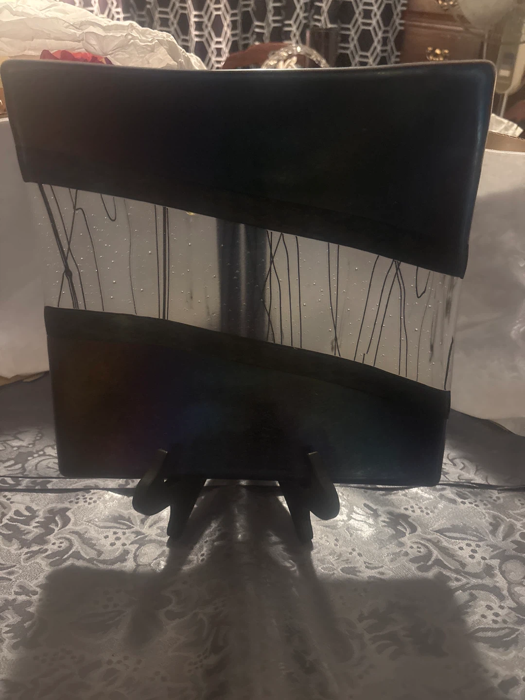 Glass Tray with Iridescent Finish - photo 2
