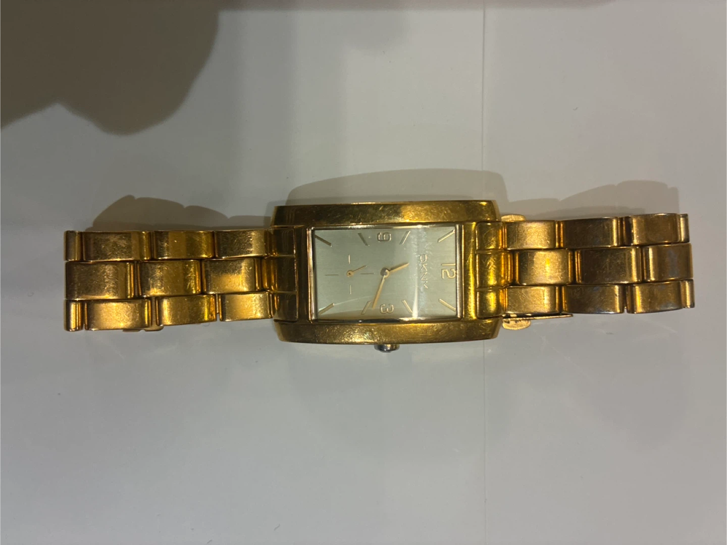 DKNY Gold Tone Rectangle Women's Watch