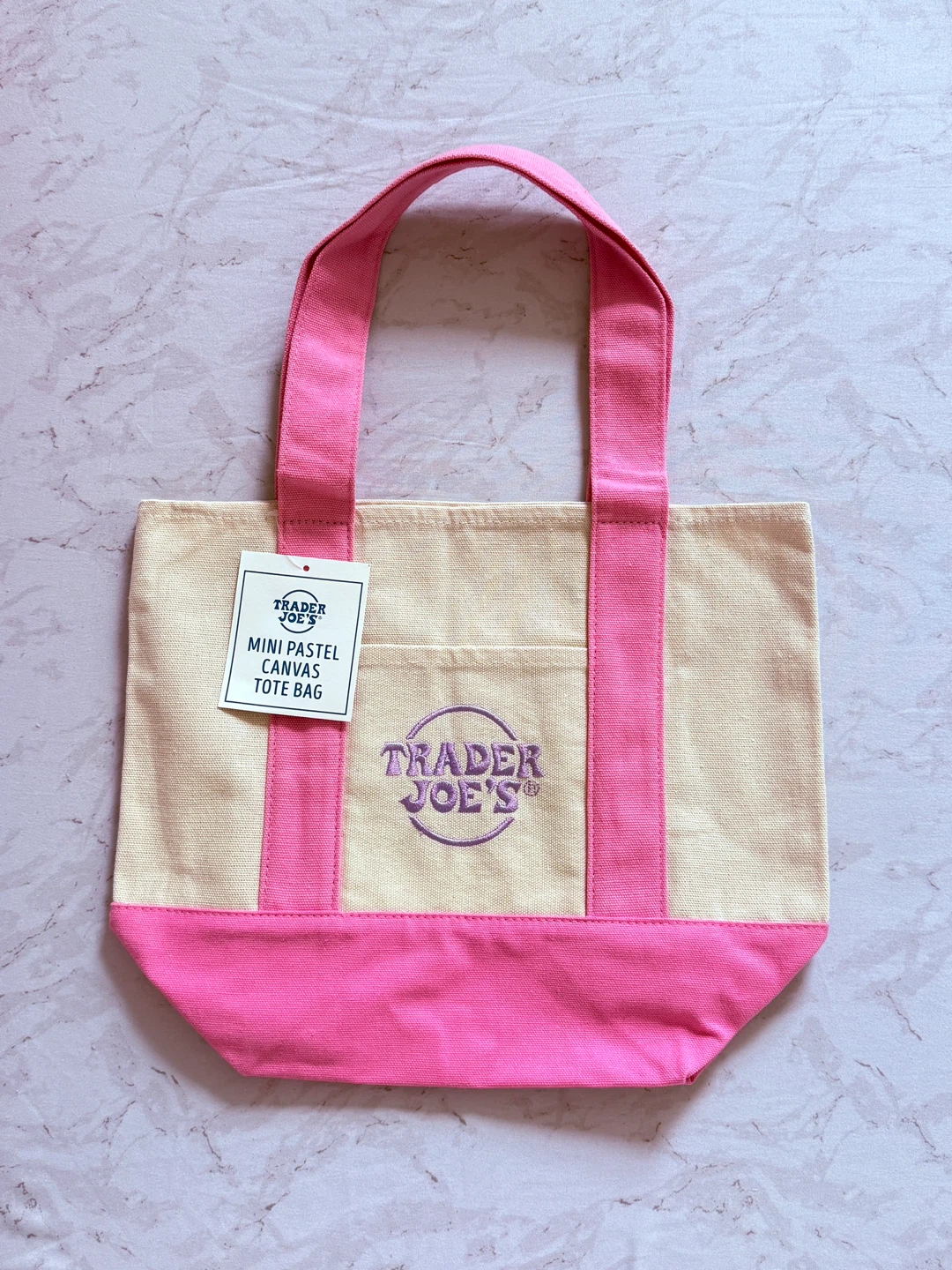 Viral Trader Joe's Mini Pastel Canvas Tote Bags