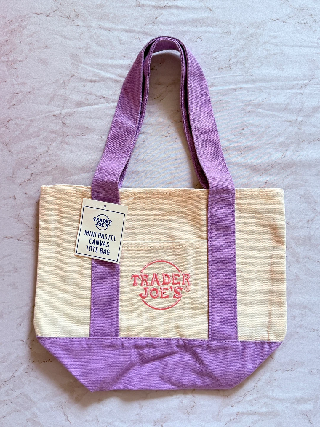 Viral Trader Joe's Mini Pastel Canvas Tote Bags - photo 2