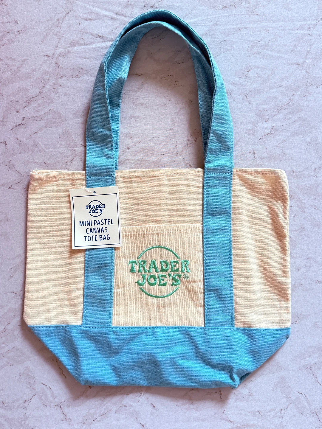 Viral Trader Joe's Mini Pastel Canvas Tote Bags - photo 3