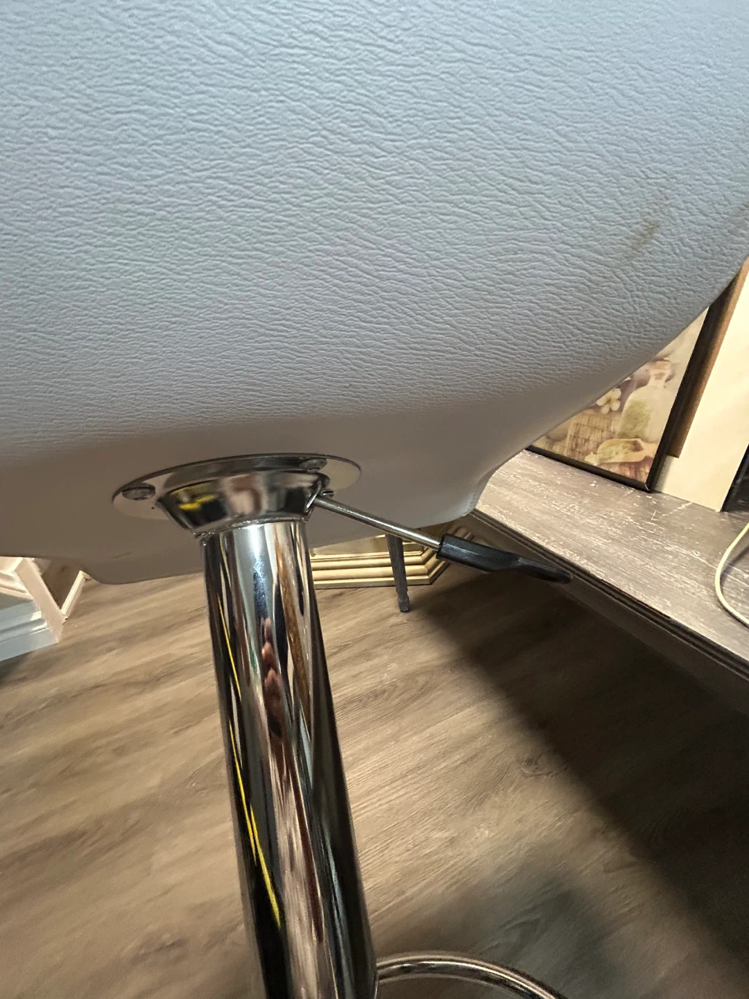 White Adjustable Bar Stool - photo 3