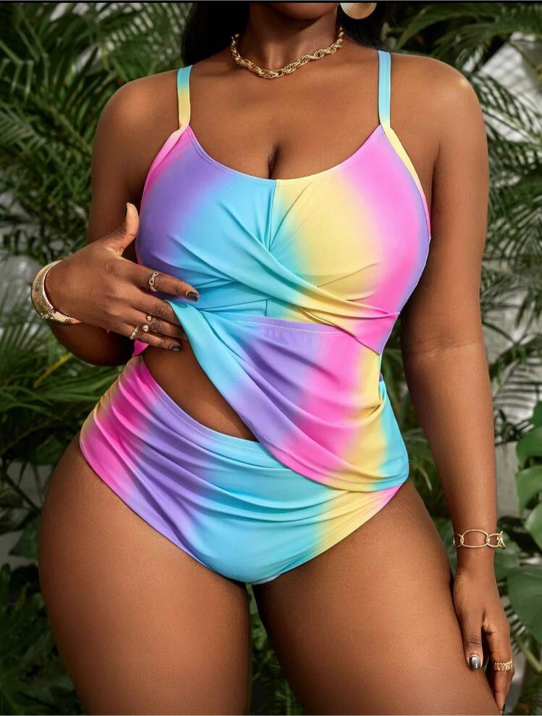 Women's Tie-Dye Tankini Swimsuit