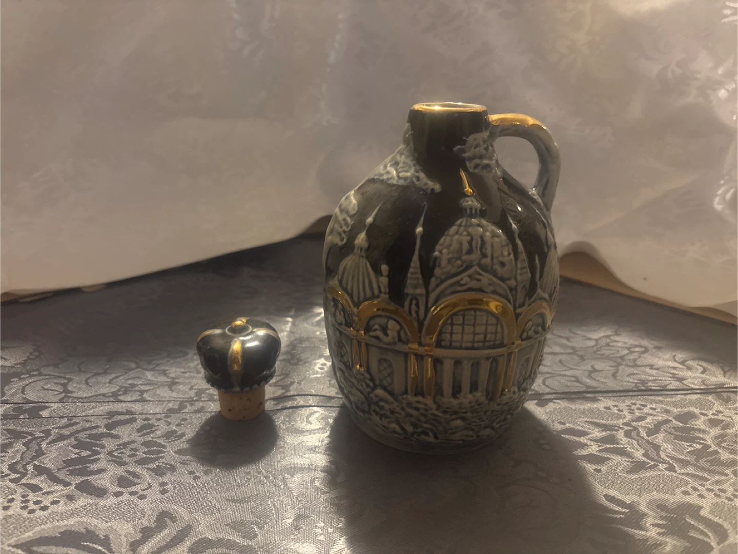 Vintage Ceramic Musical Jug with Crown Stopper - photo 3