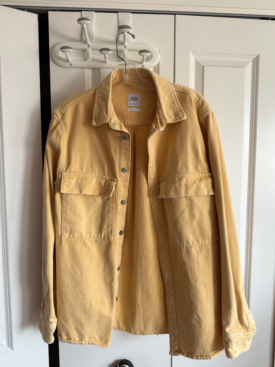 ZARA Yellow Relaxed Fit Shirt Jacket