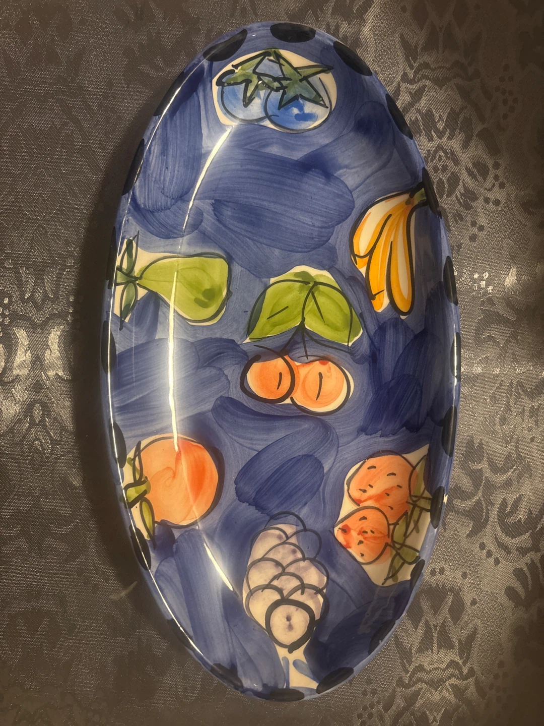 Oval Platter with Fruit Design - photo 3