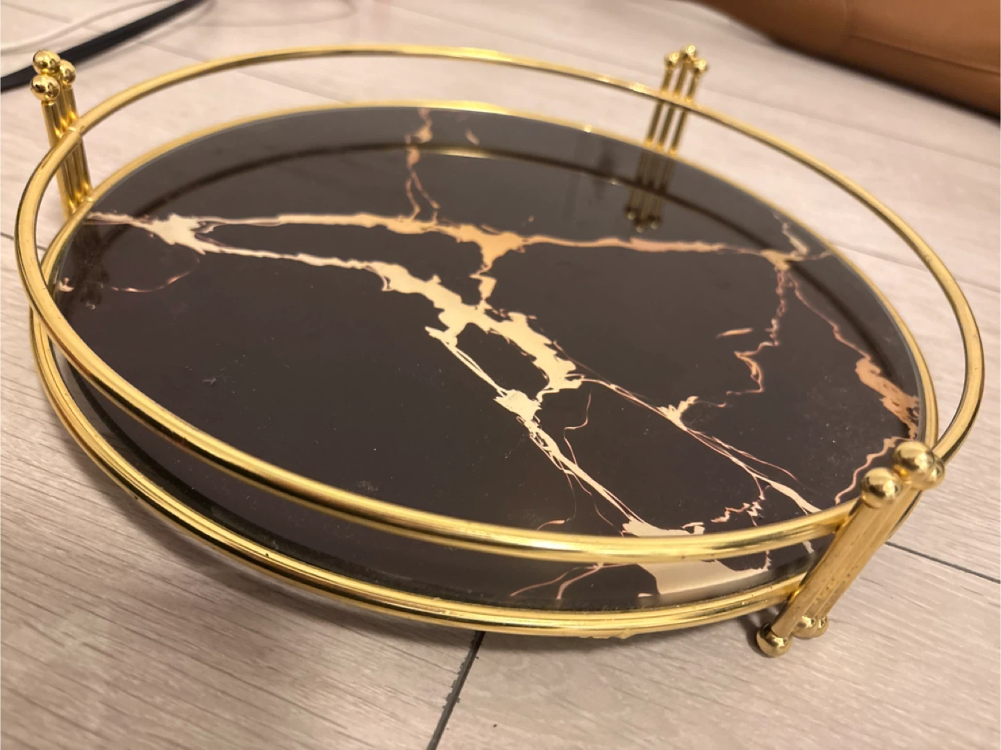 Decorative Marble and Gold Tray