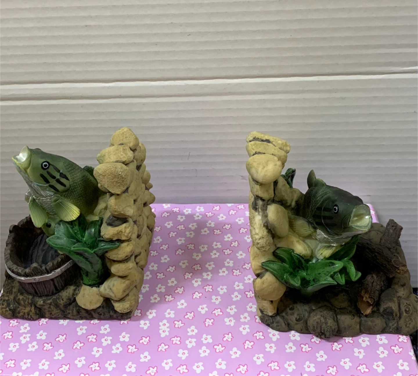 Bass Fish Bookends – Fishing Theme Rustic Decor (Set of 2)