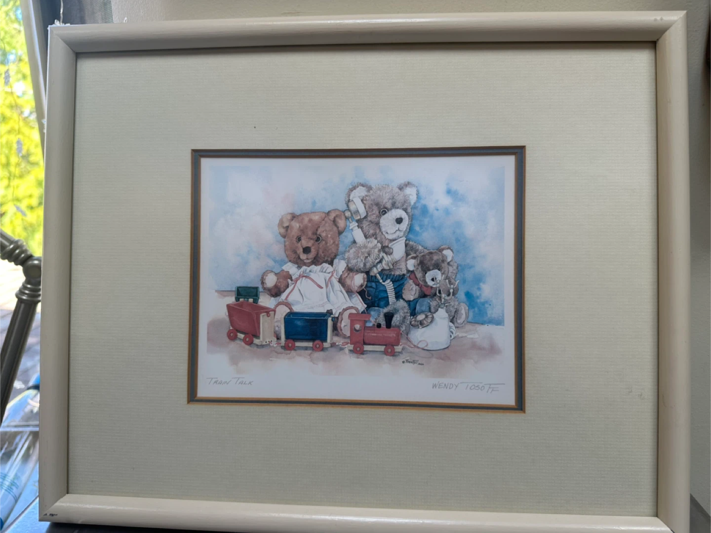 Framed "Train Talk" Artwork by Wendy 1050