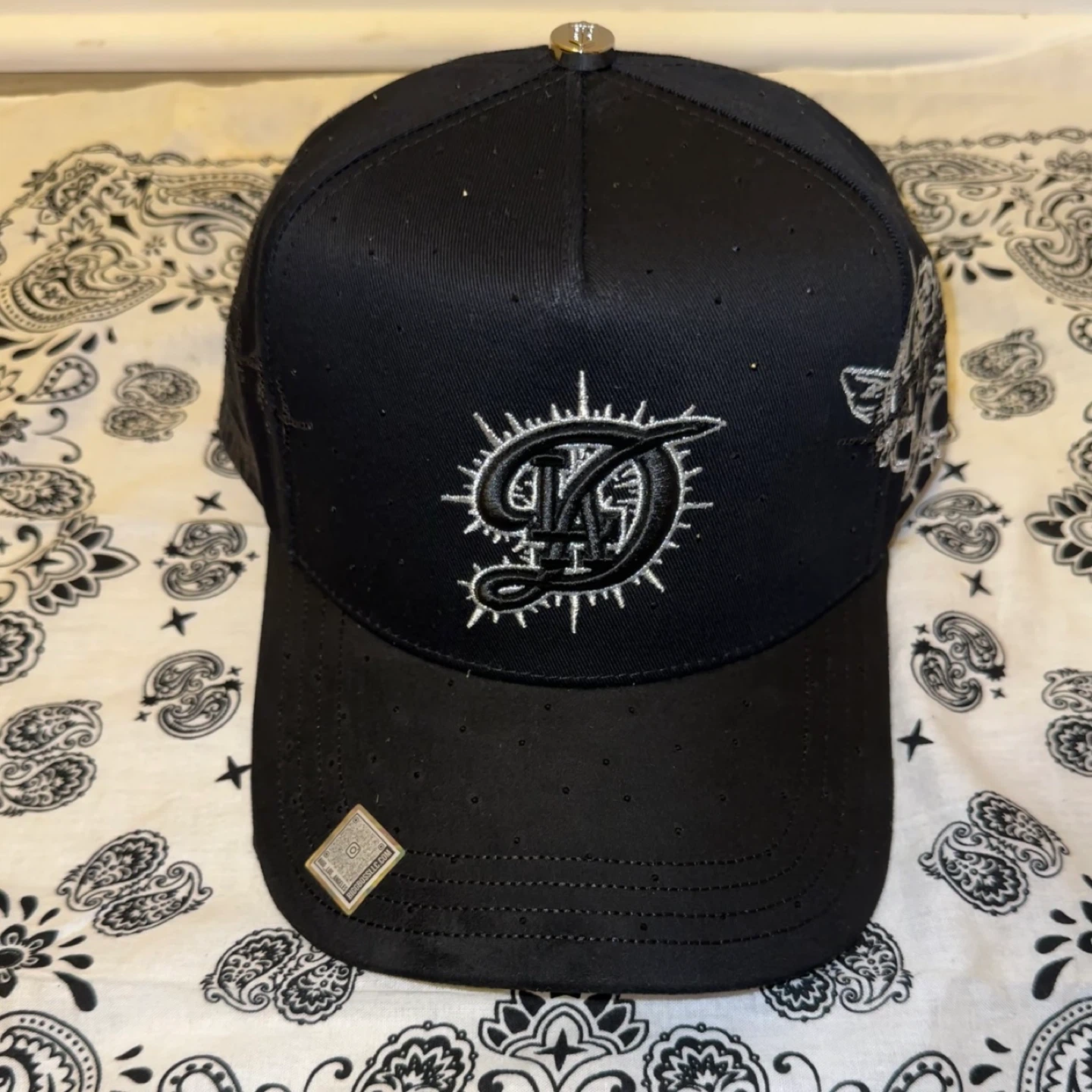 Black LA Snapback Hat with Rhinestone Accents - photo 2