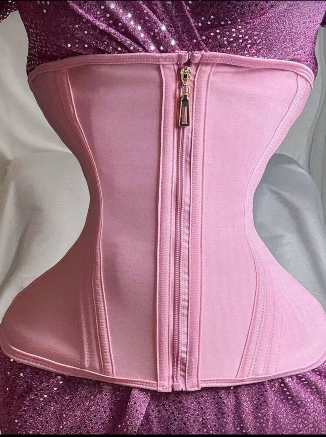 Pink Zipper Corset Waist Trainer L - photo 2