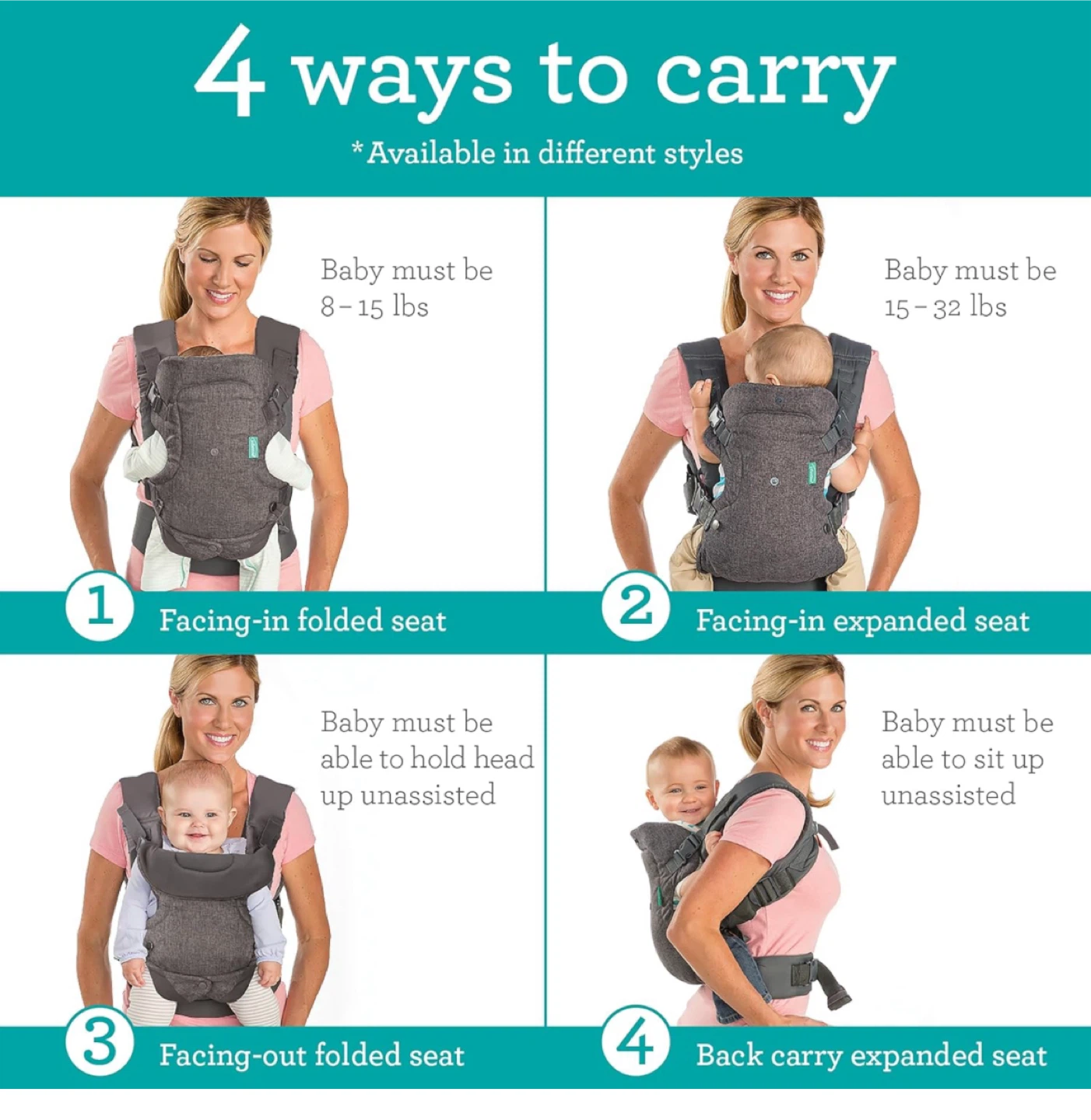 Infantino 4 Ways to Carry Baby Carrier - photo 3