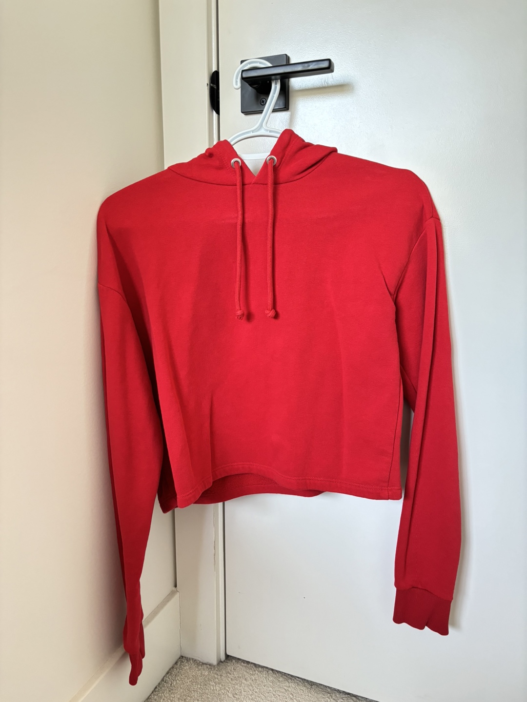H&M Red Cropped Hoodie - XS