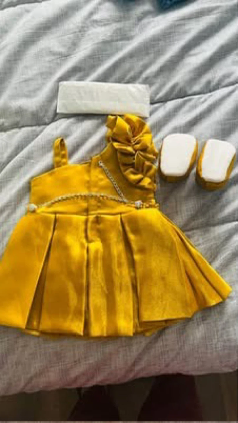 Baby Girl Dress, Headband, and Shoes Set