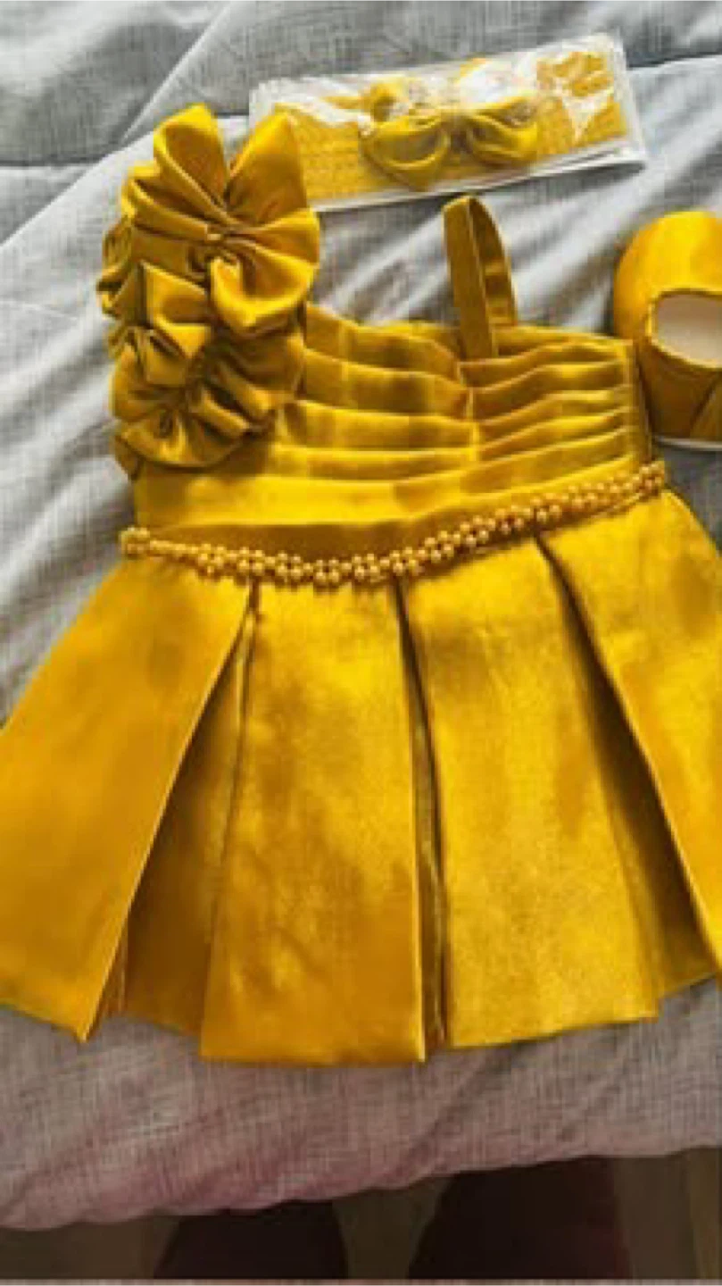 Baby Girl Dress, Headband, and Shoes Set - photo 3
