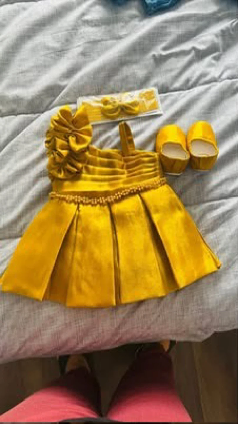 Baby Girl Dress, Headband, and Shoes Set - photo 5